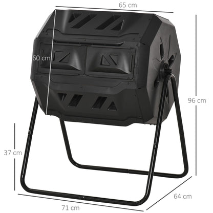 Compostbak – Composteerbak – Tuincompostvat – Compostcontainer – Keukenafvalverwerker – 160 Liter – 360° Draaibaar