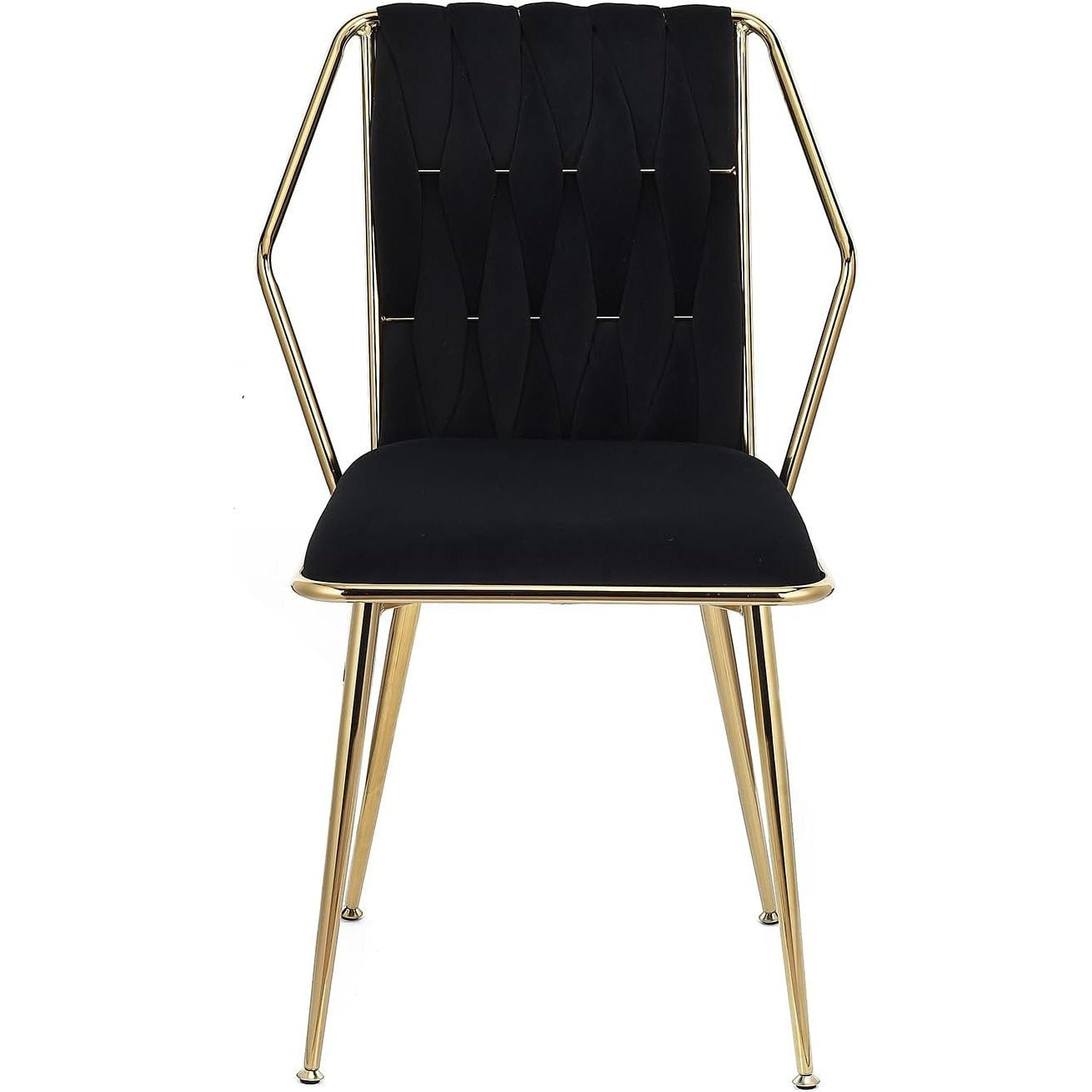 Eetkamerstoel – Stoel – Bureaustoel – Keukenstoel – Woonkamerstoel – Zwarte Velvet Bekleding – Stevig Metalen Frame