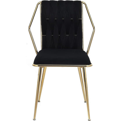 Eetkamerstoel – Stoel – Bureaustoel – Keukenstoel – Woonkamerstoel – Zwarte Velvet Bekleding – Stevig Metalen Frame