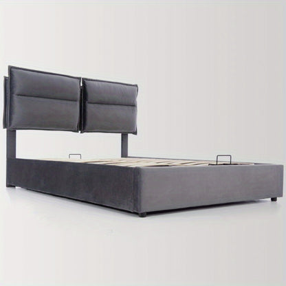 Twijfelaarbed – Tweepersoonsbed – Bedframe – Opbergbed – Bed Met Matras – Hydraulisch Hefmechanisme – Verstelbaar Hoofdbord – Metaal – 140x200 cm – Ruimtebesparend Design