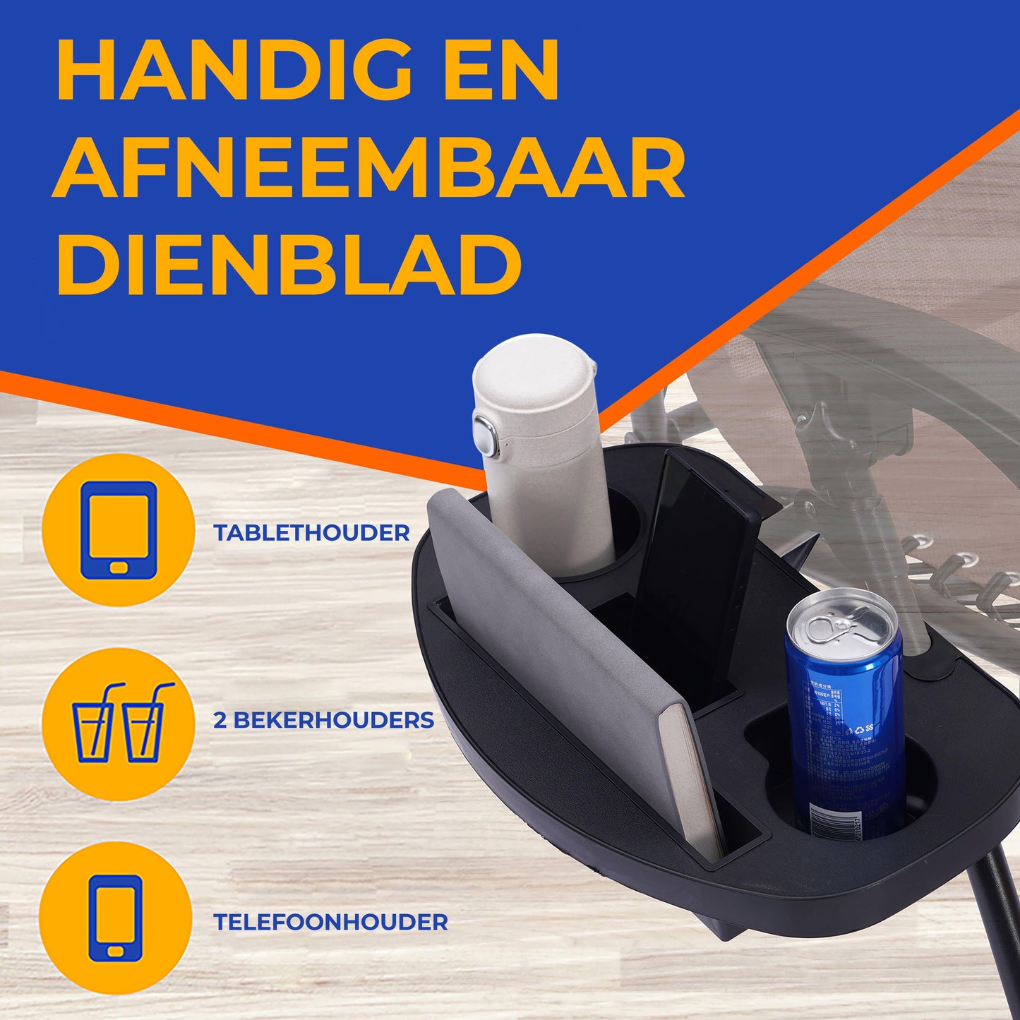 Lounge Stoel Set – Tuinstoel – Strandstoel – Relaxstoel – Ligstoel – Verstelbaar en Opvouwbaar – Inclusief Afneembaar Kussen en Zijtafel