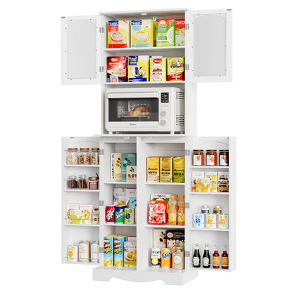 Keukenkast – Keukenmeubel – Opbergkast – Bovenkast – Hoge Kast – 181 cm Hoog – Verstelbare Planken – MDF Hout Afwerking
