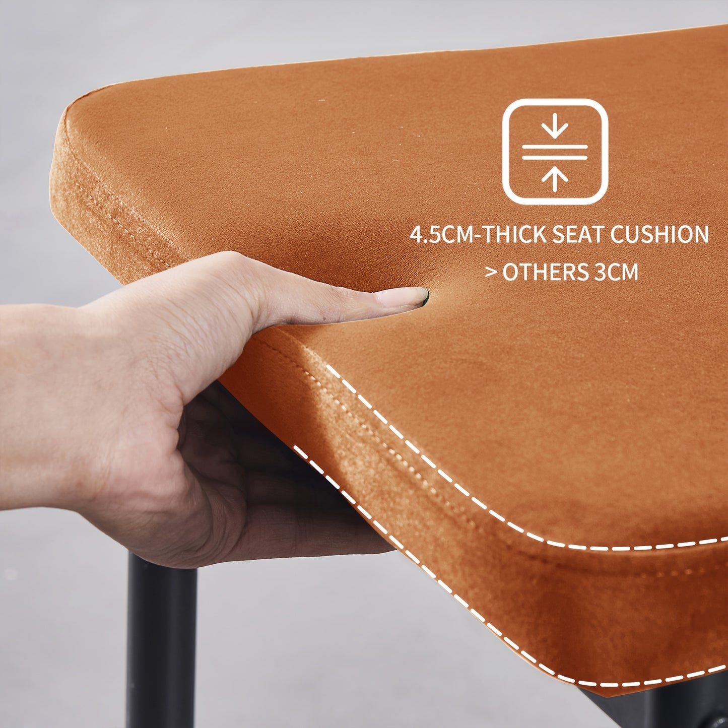 Eetkamerstoel – Stoel – Dining Chair – Zwarte Stoel – Armless Stoel – Velvet Bekleding – Hoge Rugleuning – Zacht Zitvlak