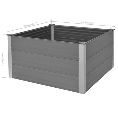 Easy to assemble WPC raised garden bed 100x100x54cm Grey modern and simple backyard high-quality flower box kit