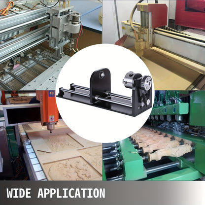Rotary cutting machine and engraving machine accessories for A-axis, with 80mm three-jaw chuck and 230mm rail, CNC router/laser engraving machine rotary tool accessories, suitable for carving Golden wood
