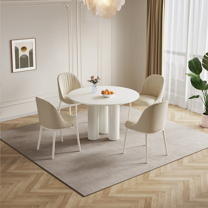 Ronde Eettafel – Eettafel Rond – Keukentafel – Tafel Voor 4 Personen – Ronde Tafel 117 cm Wit – Stevige Driepoot – Eenvoudige Montage
