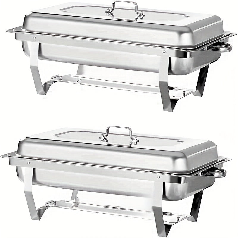 Chafing Dish – Buffetwarmer – Warmhoudplaat – Warmhoudschaal – Warmhoudbak – RVS 9 Liter – Inclusief Deksel – Elektriciteitsvrij