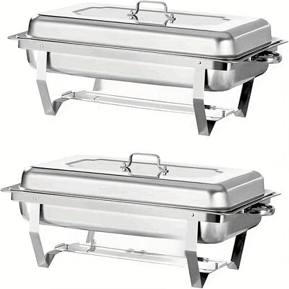Chafing Dish – Buffetwarmer – Warmhoudplaat – Warmhoudschaal – Warmhoudbak – RVS 9 Liter – Inclusief Deksel – Elektriciteitsvrij