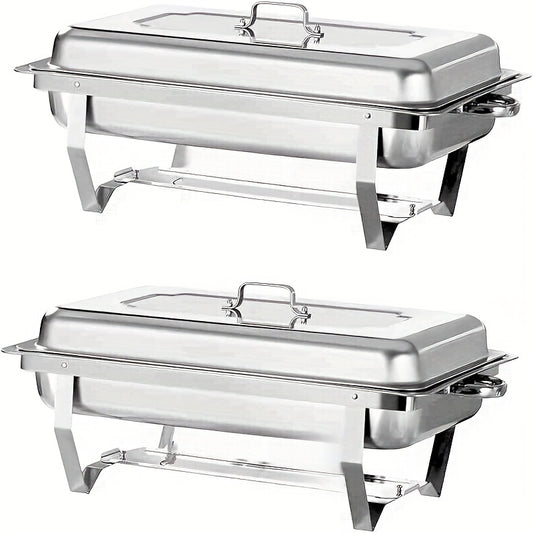 Chafing Dish – Buffetwarmer – Warmhoudplaat – Warmhoudschaal – Warmhoudbak – RVS 9 Liter – Inclusief Deksel – Elektriciteitsvrij