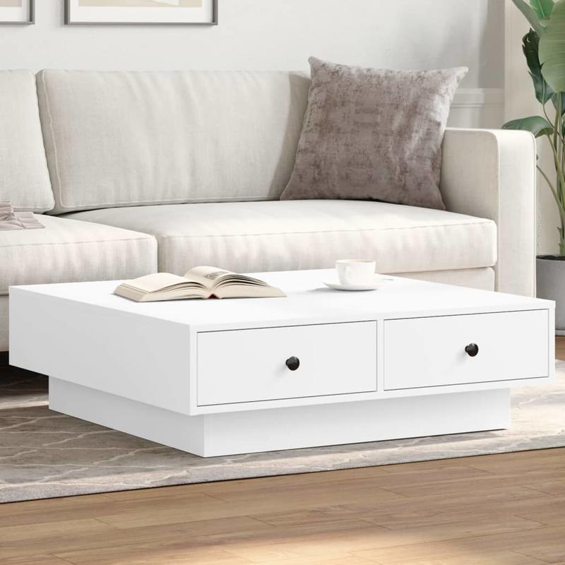 Coffee Table 90X90X28 Cm Chipboard White