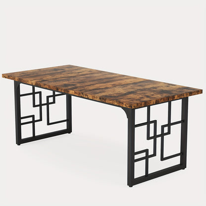 Eettafel – Tafel – Keukentafel – Eetkamertafel – Landelijke tafel – Rustiek Bruin Hout – Industrieel Zwart Metalen Frame – 160 cm Rechthoekig – Geschikt voor 4-6 Personen
