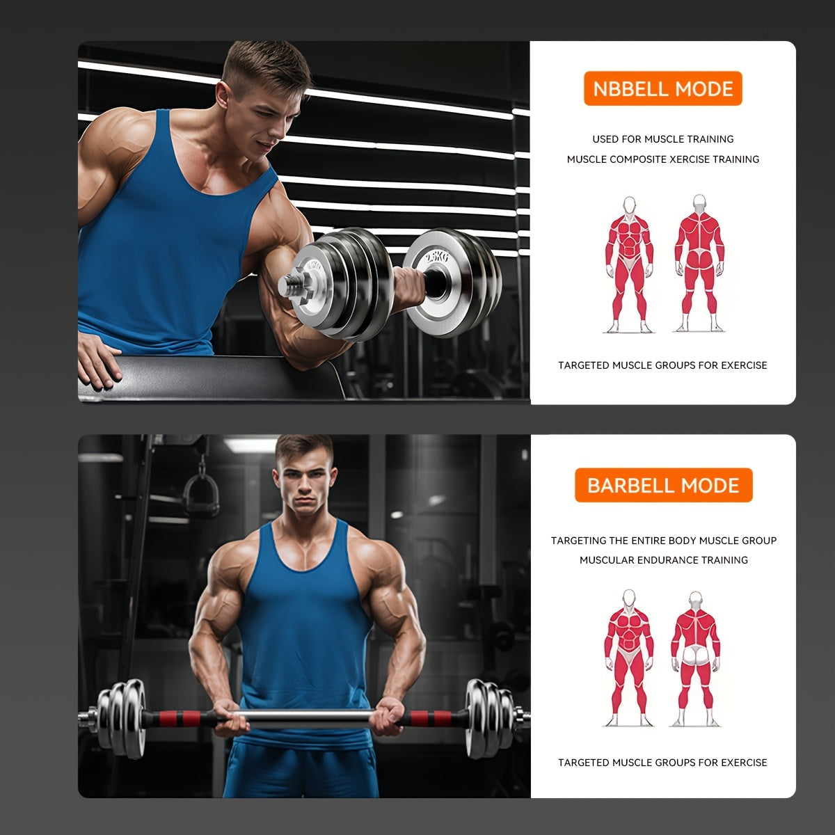 PJ Fitness Chrome Dumbbell Set, Adjustable Weight - Dumbbell, Barbell Combination, Up to 14.97KG, Metal Link Used As Barbell, Chrome Weight, Hardcover Gift Box, Men's And Women's Home Gym Workout Training Equipment Common