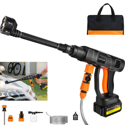 Draadloze Hogedrukreiniger – Elektrische Waterpistool – Accu Hogedrukspuit – Mobiele Tuinreiniger – Snoerloze Terrasreiniger – 60 Bar Waterdruk – 45 Minuten Werkduur – Compact Lichtgewicht Design