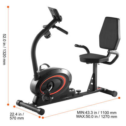 Ligfiets – Hometrainer – Recumbent Fitnessfiets – Seniorentrainer – Magnetische Weerstand – Ergonomisch Ligzitje – Verstelbare Weerstand – Stevig Frame