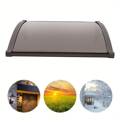 Large 80x80cm Heavy-Duty Aluminum Alloy & PC Window Door Awning with Frame & Panels - 49.9 KG Capacity, All-Weather Retractable Patio Awning for Balcony, Cafe, Shop - Easy Installation, Modern Design, Durable Outdoor Canopy (