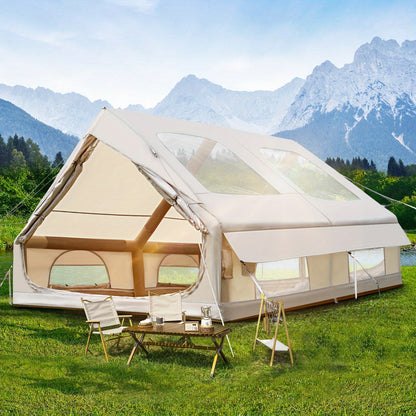Inflatable Tent – Opblaasbare Tent – Camping Tent – Familie Tent – Festival Tent – 8 Persoons – Snelle Opzet Binnen 5 Minuten – Duurzaam 420D Oxford Materiaal Met PVC Luchtzuilen
