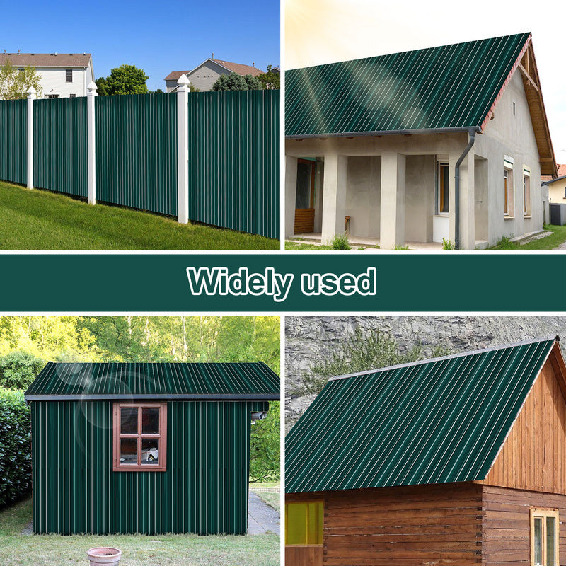 Dakpanelen – Dakplaten – Dakbedekking – Dakplaat – Golfplaat – Gegalvaniseerd Staal – 129x46 cm – 0,25 mm Dikte – Groen – Set van 36 stuks – Weerbestendig & Lichtgewicht