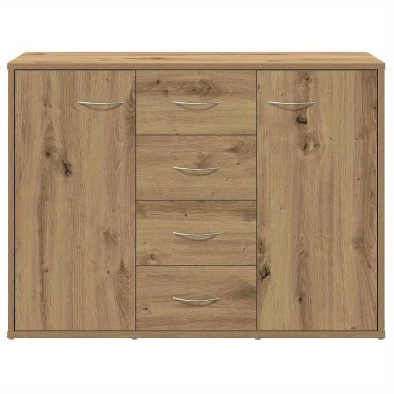Sideboard 88x30x64cm crafted wood, artisanal oak color Removable storage practical
