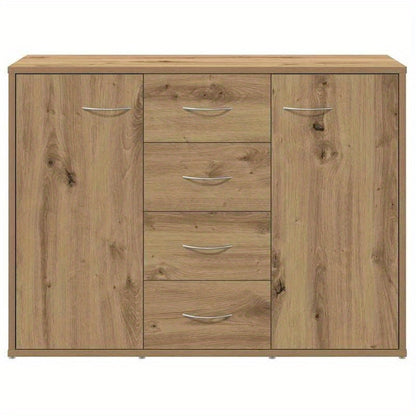 Sideboard 88x30x64cm crafted wood, artisanal oak color Removable storage practical