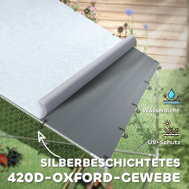 Kippenren – Kipphok – Hennenhok – Kippenhok – Pluimveehok – Grote Robuuste Kippenren – Automatische Voederbak – UV-Bestendig Zeil