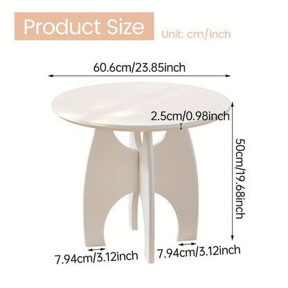 Witte Ronde Salontafel – Bijzettafel – Koffietafel – Tafel – Decoratietafel – Modern Minimalistisch Design – Unieke Sculpturale Poten – Compact Ruimtebesparend – Eenvoudige Montage