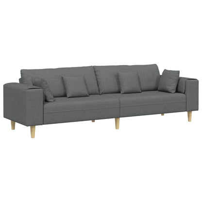 Bank – Bankstel – Sofa – Zitmeubel – Woonkamermeubel – Donkergrijs Stof – Ergonomisch Comfort – Stevig Multiplex Houten Frame