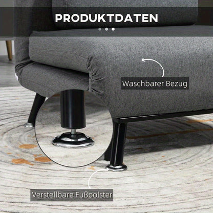 Convertible Sofa Bed Chair with Adjustable Backrest - Sleeper Sofa, Heavy-Duty 149.69KG Capacity, Space-Saving Modern Design, No Assembly Required - Ideal for Living Room, Bedroom, Apartment, Dorm - Easy-Clean Fabric Upholste