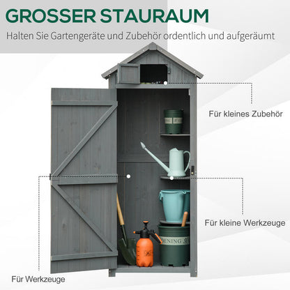 Tuinhuisje – Tuinkast – Tuinschuur – Berging – Gereedschapsschuur – Metalen Tuinkast – Gable Dak – Weerbestendig – 77x54,2x179 cm