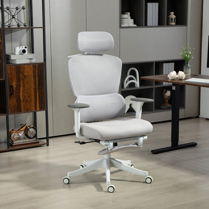 Bureaustoel – Office Chair – Kantoorstoel – Draaistoel – Gamestoel – Verstelbare Hoogte – Kantelbare Rugleuning tot 135° – Ademend Mesh – 3D Armleuningen