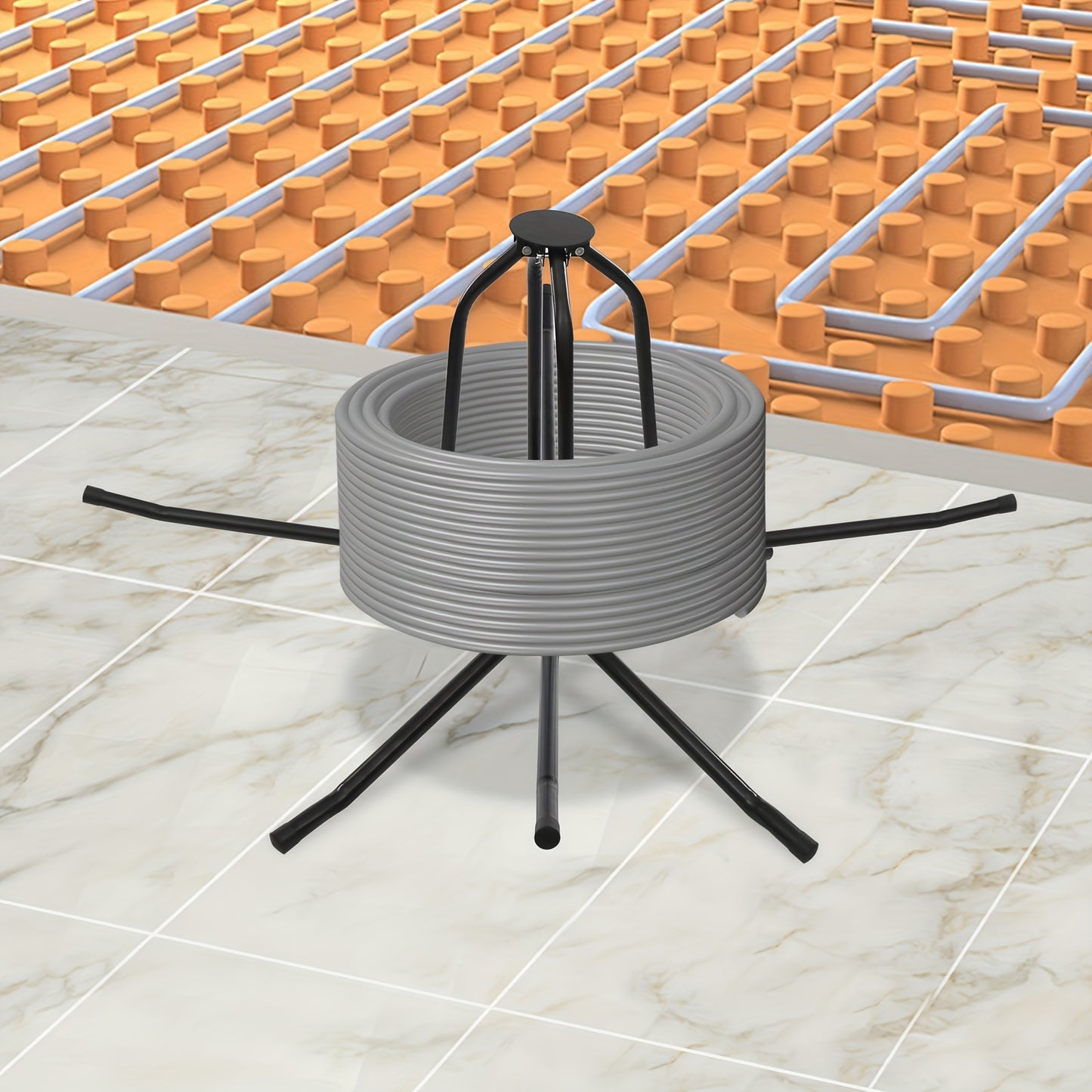 Pijpenontroller – Pijpenuitroller – Leidingspoelhouder – Buizenafroller – PEX Pijp Dispenser – Inklapbaar Ontwerp – Max Draagkracht 200 kg