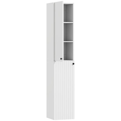 Wandkast Badkamer – Opbergkast – Toiletkast – Muurkast – Badkamerrek – Wit Gelakt – 6 Ruime Planken – Compact & Waterafstotend