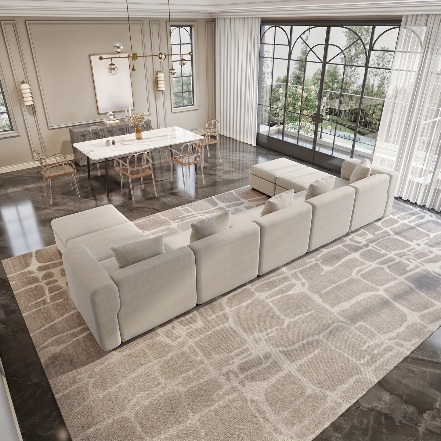 Moderne Modulaire Hoekbank – Sectional Bank – Zithoek – Loungebank – Modulaire Sofa – Beige Kleur – Royale Zitruimte – Eenvoudige Montage