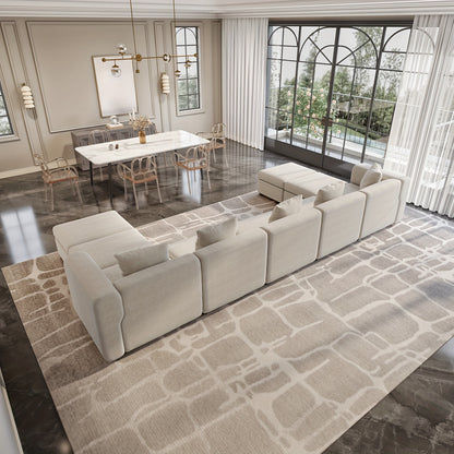 Moderne Modulaire Hoekbank – Sectional Bank – Zithoek – Loungebank – Modulaire Sofa – Beige Kleur – Royale Zitruimte – Eenvoudige Montage