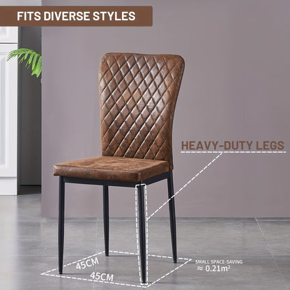 Dining Chairs Set Of 4/6- Velvet/Artificial Leather Armless High Back Upholstered Soft Seat with Black Metal Legs for Dining Room, Kitchen Room
