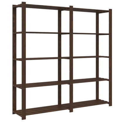 Opbergrek – Opbergrek – Stellingkast – Opbergkast – Rek – 5 Laags – Hoogwaardig Dennenhout – 170x38x170 cm – Bruin