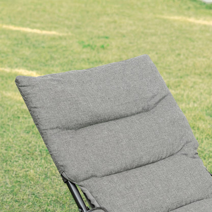 Opvouwbare Stoel – Klapstoel – Zitstoel – Binnenstoel – Relaxstoel – Verwijderbaar Kussen – Stevig Stalen Frame – Grijs – 66x94x79 cm
