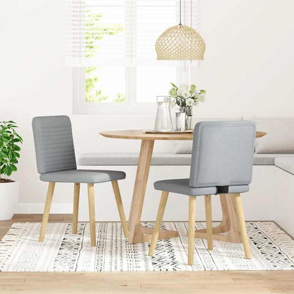 Eetkamerstoel – Keukenstoel – Woonkamerstoel – Bureaustoel – Retro Stoel – Set Van 2 – Lichtgrijs Stof – Comfortabel Schuim