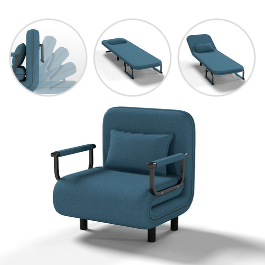 Bedbank – Slaapbank – Bankbed – Logeerbed – Sofa Bed – Inklapbaar – Geheugenschuim Kussens – Lichtgewicht Metalen Frame