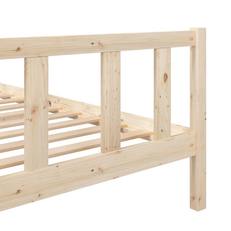 Small Double Bed Frame 120x190cm - Wood & Particle Board Composite Modular Bed Frame with Removable Durable Parts, Easy Assembly Space-Saving Design for Small Spaces, Bed Frame for Bedroom, Contemporary Bed Style, Sleek Woode