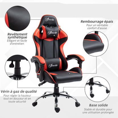 Gamingstoel – Bureaustoel – Gamerstoel – Office Chair – Werkstoel – Verstelbare Hoogte – Ergonomische Hoofdsteun – Zwart