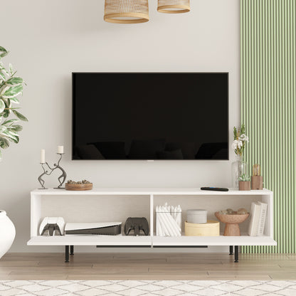 Kast – Dressoir – Opbergmeubel – Tv-meubel – Sideboard – Wit – 2 Deuren – Compact Formaat 160x36x45 cm – Stevige Poten