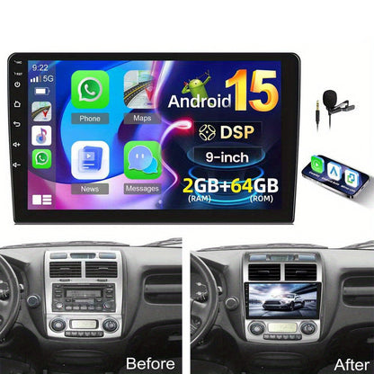 Autoradio Kia Picanto – Multimediasysteem – Navigatie – Touchscreen – Achteruitrijcamera – 9 Inch HD IPS Scherm – Android 15 Met 2GB RAM + 64GB Opslag – Draadloze CarPlay & Android Auto