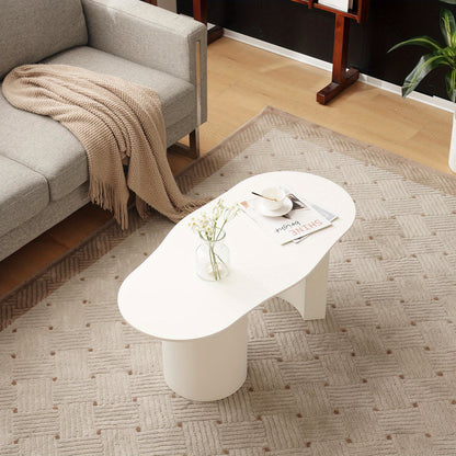 Witte Salontafel – Bijzettafel – Koffietafel – Tafel – Modern Meubel – Onregelmatig Ontwerp – 100 cm Lang MDF