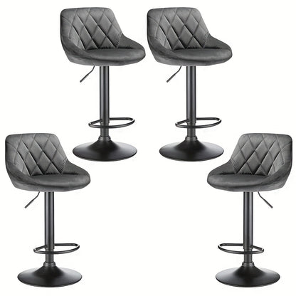 Barkrukken – Barstoelen – Krukken – Zithoogte Verstelbaar – Set van 4 – Velvet Bekleding – Metalen Frame – Ergonomisch Ontwerp – Draaibaar