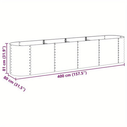 Plantenrek – Bloemenbak – Plantenbak – Moestuinbak – Verhoogde Bak – Gegalvaniseerd Staal – 400x80x81 cm – Robuust & Weerbestendig