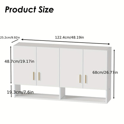 Wandkast – Keukenkast – Opbergkast – Badkamerkast – Bijkeukenkast – Wit – 3 Planken & 2 Deuren – Compact & Vochtbestendig