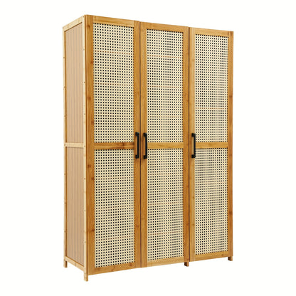 Schoenenkast Modern – Schoenopberger – Schoenrek – Schoenmeubel – Schoenhouder – Houten Kleur Variant – 3 Deuren Met 9 Planken – Ruimtebesparend & Draagkracht 20 kg Per Plank