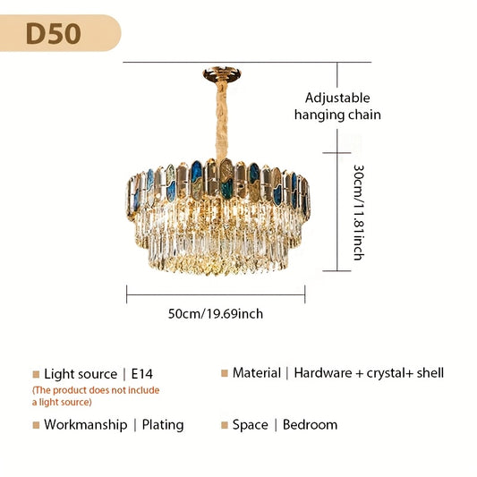 Kroonluchter – Kristallen Lamp – Plafondlamp – Hanglamp – Verlichting – 3-Kleur Instelbaar – Hardwired Installatie – Breed Voltage 85-265V