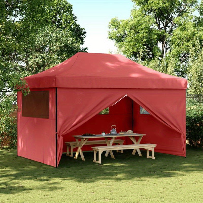 Partytent – Vuurbescherming Tent – Buitentent – Evenemententent – Bordeauxrood – Uitklapbaar – Waterafstotend Stof – Lichtgewicht Metaal Frame