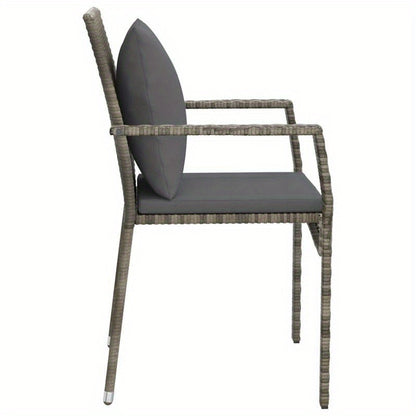Tuinset – Tuinstoelen – Buitenmeubels – Terrasmeubelen – Polyrattan Stoelen – Weerbestendig Materiaal – Inclusief Comfortabele Kussens – Grijs